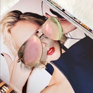 CALLE OCHO - PINK POLARIZED AVIATOR SUNGLASSES